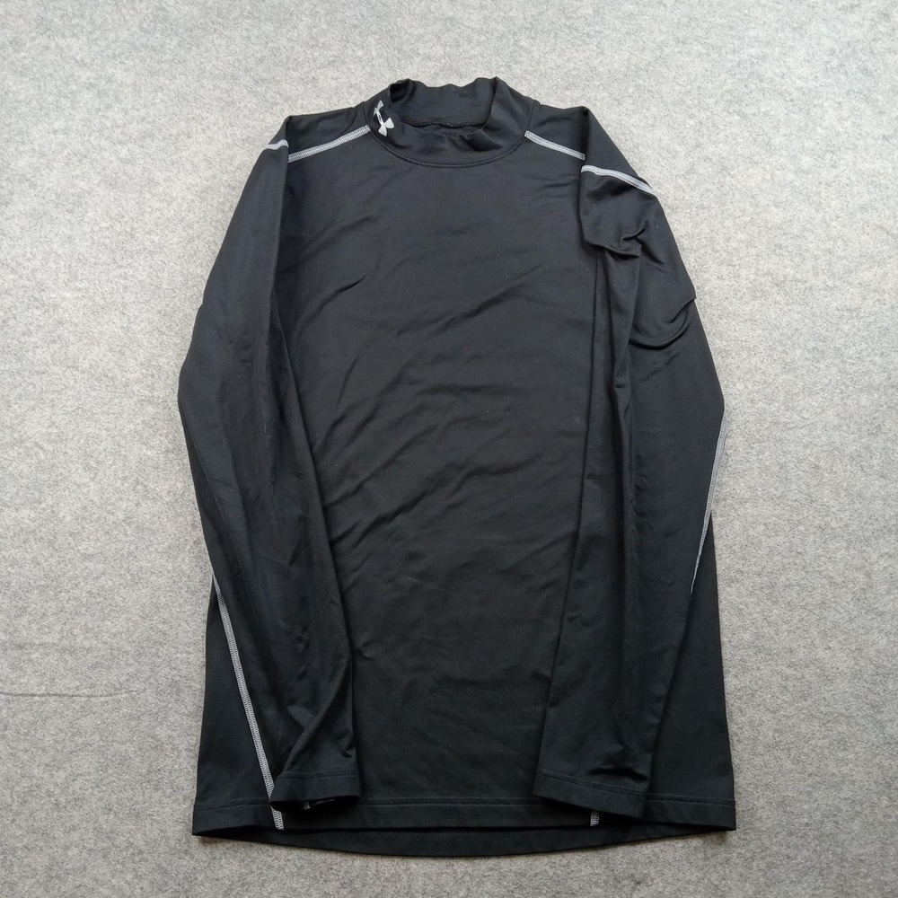 Under Armour Shirt Mens Small Black ColdGear Fitted Long Sleeve Base Layer